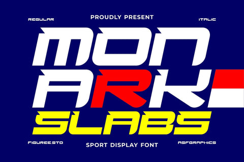Monark Slab - Sport Display Font Font Mozzatype 