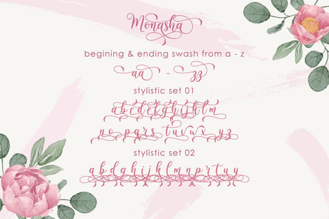 Monasha - Beauty Calligraphy Font studioalmeera 