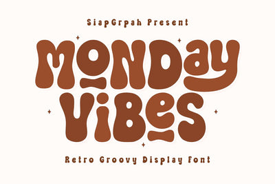 Monday Vibes - Retro Groovy Font Font Masyafi Studio 