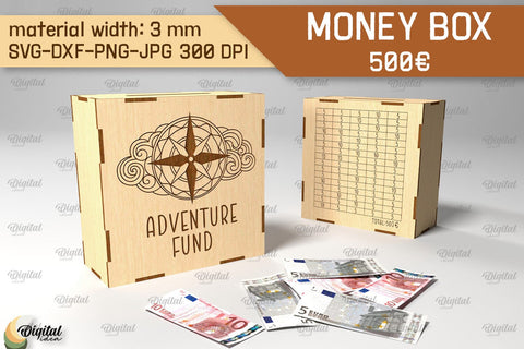 Money Bank Box SVG Bundle. Piggy Bank Laser Cut SVG Evgenyia Guschina 