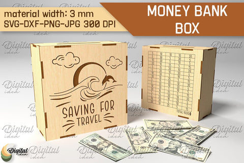 Money Bank Box SVG Bundle. Piggy Bank Laser Cut SVG Evgenyia Guschina 