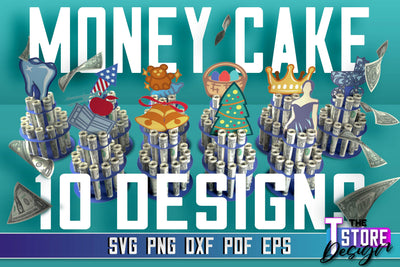 Money Cake SVG Bundle | Money Holder SVG Design | Gift SVG Design SVG The T Store Design 