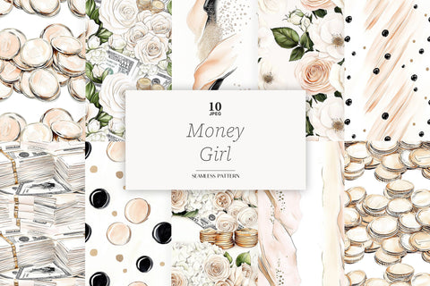 Money Digital Papers | Dollars Seamless Pattern Digital Pattern GlamArtZhanna 