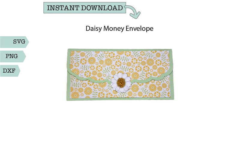 Money Gift Envelope 3D Daisy Floral SVG Sharia Morton Designs 