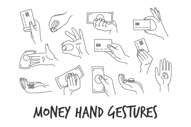 Money Hand Gestures Sublimation Rin Green 