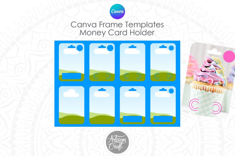 Money Holder Card Canva frames Digital Pattern Artisan Craft SVG 