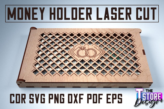 Money Holder | Money Card Laser Cut Design | Greeting Cards Design | CNC File SVG The T Store Design 