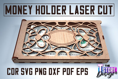 Money Holder | Money Card Laser Cut Design | Greeting Cards Design | CNC File SVG The T Store Design 