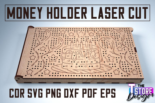 Money Holder | Money Card Laser Cut Design | Greeting Cards Design | CNC File SVG The T Store Design 