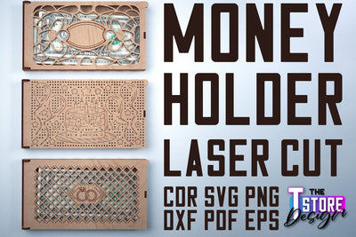 Money Holder | Money Card Laser Cut Design | Greeting Cards Design | CNC File SVG The T Store Design 