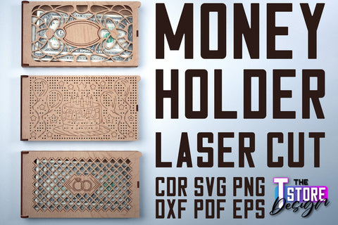 Money Holder | Money Card Laser Cut Design | Greeting Cards Design | CNC File SVG The T Store Design 