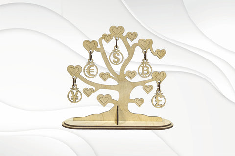 Money tree, table decor, ready design for laser cutting. Laser cut pattern, svg dxf files. SVG VectorBY 