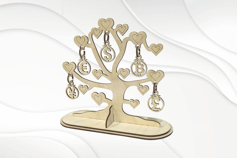 Money tree, table decor, ready design for laser cutting. Laser cut pattern, svg dxf files. SVG VectorBY 