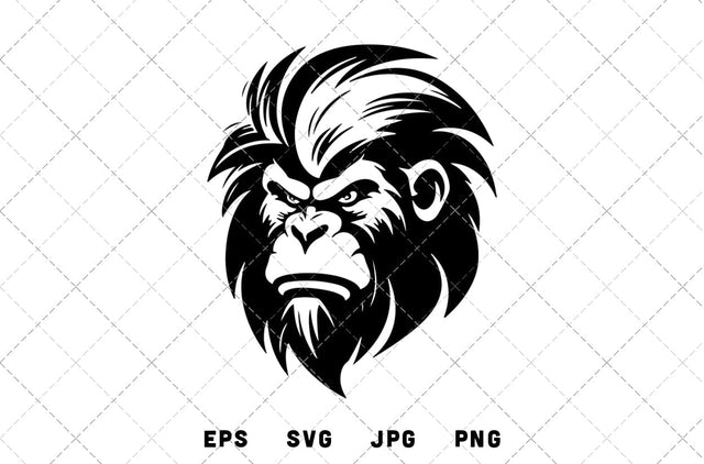Monkey Baboon Head Mascot Graphics - JPG, SVG, PNG, EPS - Digital Download with Commercial License for Cricut, Silhouette, Scan N Cut Crafting SVG Loveleen Kaur 
