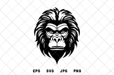 Monkey Baboon Head Mascot Graphics - JPG, SVG, PNG, EPS - Digital Download with Commercial License for Cricut, Silhouette, Scan N Cut Crafting SVG Loveleen Kaur 