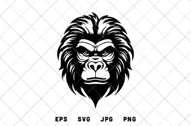 Monkey Baboon Head Mascot Graphics - JPG, SVG, PNG, EPS - Digital Download with Commercial License for Cricut, Silhouette, Scan N Cut Crafting SVG Loveleen Kaur 