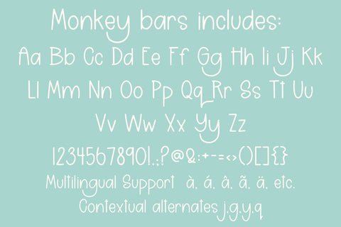 Monkey Bars, Fun Handwritten Font for Cricut Font Designing Digitals 
