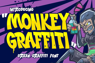Monkey Graffiti - Awesome display font Font Mozzatype 