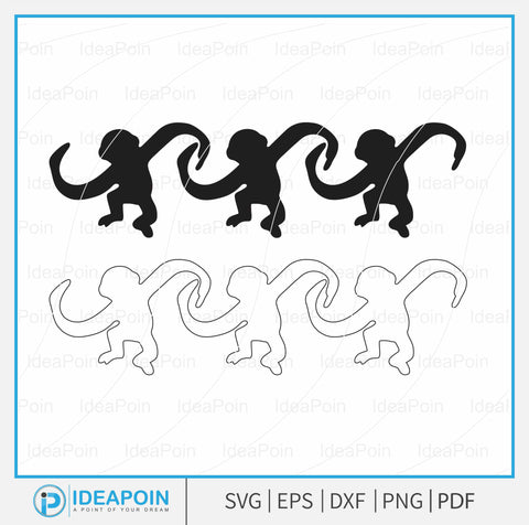 Monkey in barrel svg, barrel of monkey svg,Monkey silhouette svg, monkey Cricut,swinging monkey game svg,monkey svg, swinging monkey game SVG Dinvect 