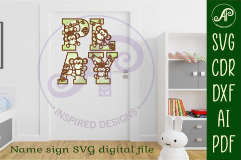 Monkey name letters alphabet set x 47 SVG APInspireddesigns 