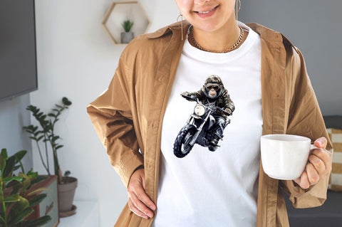 Monkey Riding Motorbike Clipart Bundle Sublimation Designangry 