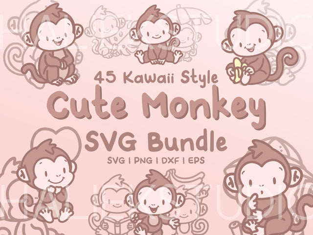 Monkey SVG Design Set SVG HalieKStudio 