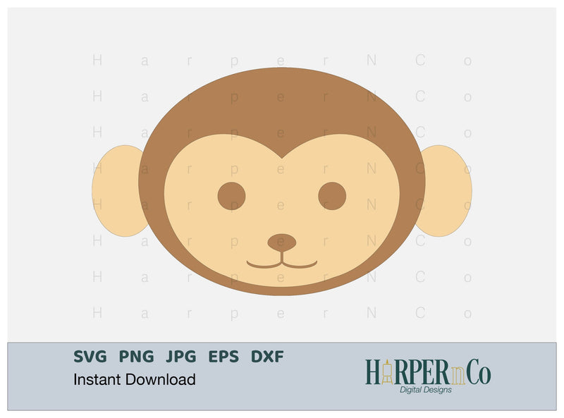 Monkey SVG PNG Cut EPS File - So Fontsy