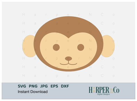 Monkey SVG PNG Cut EPS File SVG HarperNCo 