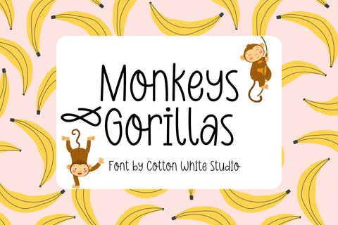 Monkeys and Gorillas Font Cotton White Studio 