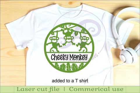 Monkeys name sign design for laser cutting SVG APInspireddesigns 