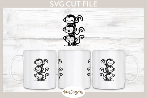 Monkeys Pile v1 SVG Cut File SVG Sintegra 