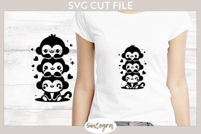Monkeys Pile v2 SVG Cut File SVG Sintegra 