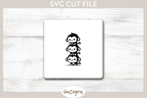 Monkeys Pile v3 SVG Cut File SVG Sintegra 