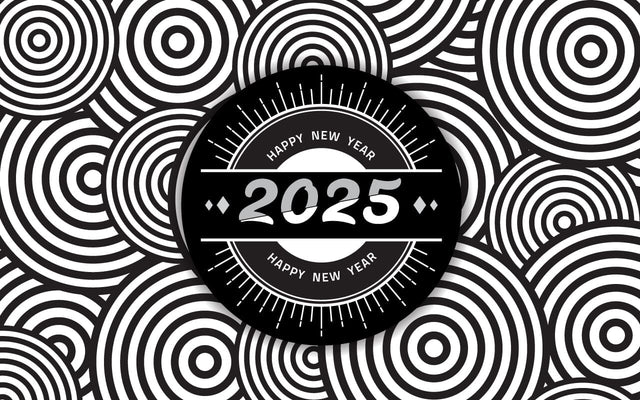 Monochrome Geometric 2025 New Year Design - Modern Minimalist Style SVG naemmiah021 