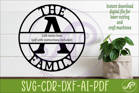 Monogram Family Letter A Name Sign SVG SVG APInspireddesigns 