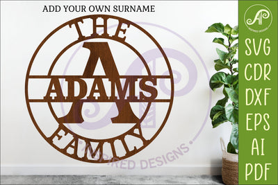 Monogram Family Letter A Name Sign SVG SVG APInspireddesigns 