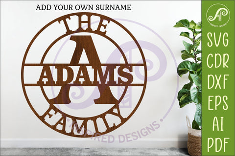 Monogram Family Letter A Name Sign SVG SVG APInspireddesigns 