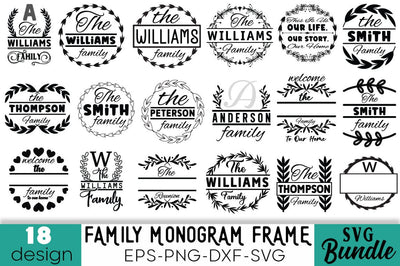 Monogram Frame Svg Bundle SVG Angelina750 