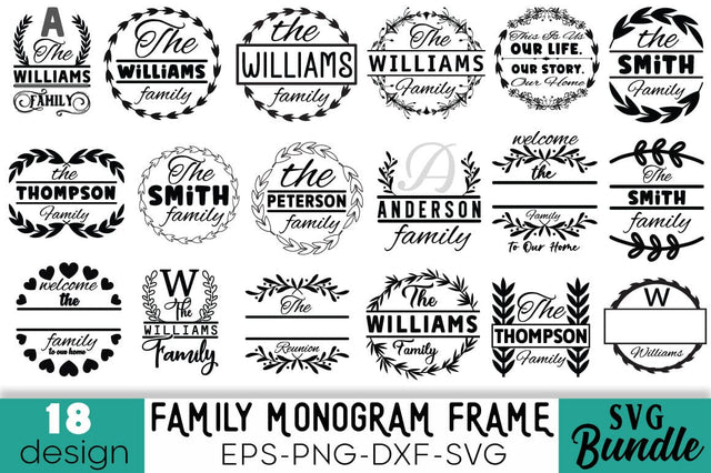 Monogram Frame Svg Bundle SVG Angelina750 