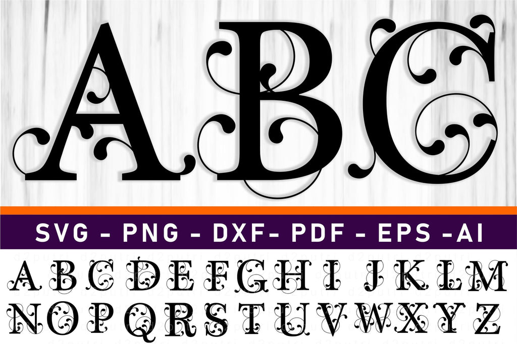 Monogram Letters SVG Cut Files For Cricut Design, Font SVG Designs ...