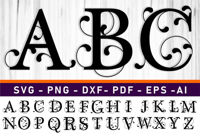 Monogram Letters SVG Cut Files For Cricut Design, Monogram Font SVG Designs, Alphabet Monograms Letter SVG Bundle SVG D2PUTRI Designs 