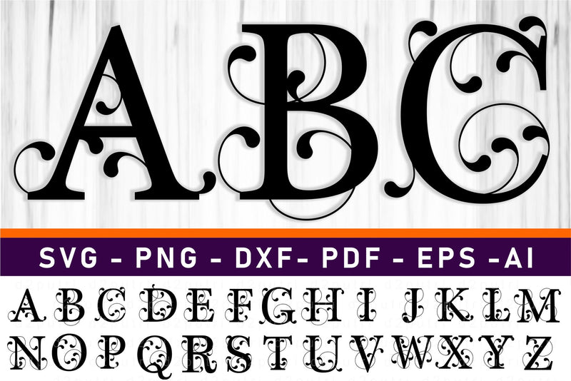Pattern Letters Svg Monogram Letters SVG Cut Files For Cricut Design, Font SVG Designs ...