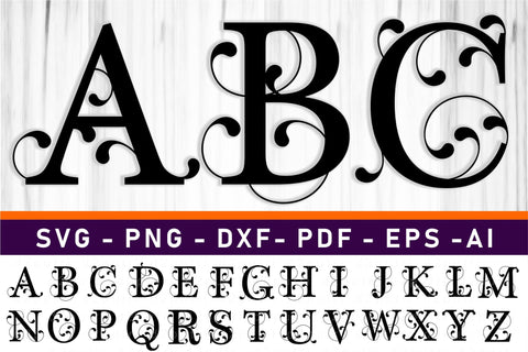 Monogram Letters Svg Cut Files For Cricut Design, Font Svg Designs 