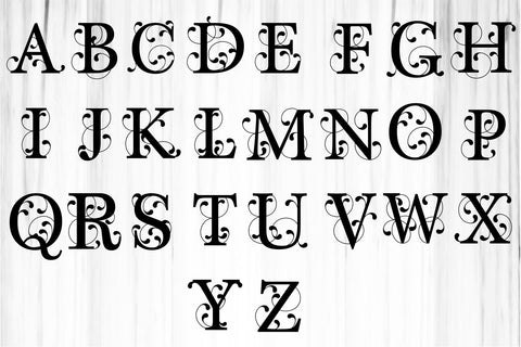 Monogram Letters SVG Cut Files For Cricut Design, Monogram Font SVG Designs, Alphabet Monograms Letter SVG Bundle SVG D2PUTRI Designs 