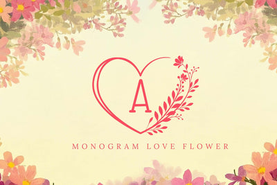 Monogram Love Flower Font LetterdayStudio 