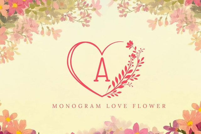 Monogram Love Flower Font LetterdayStudio 