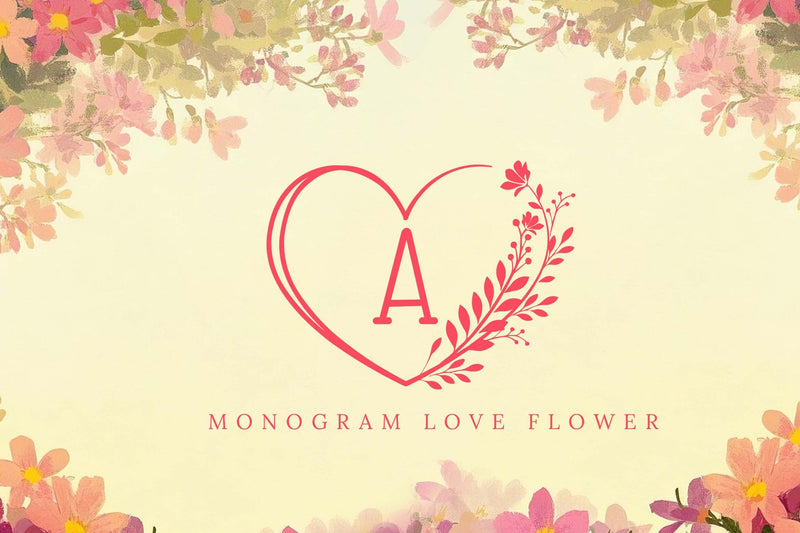 Monogram Love Flower Font LetterdayStudio 