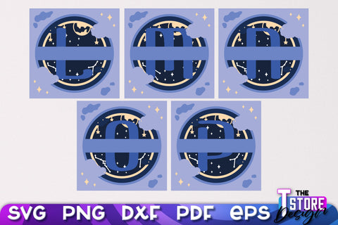 Monogram Shadowbox SVG | Alphabet Monogram Shadowbox | Paper Cut SVG The T Store Design 