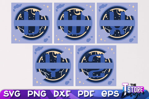 Monogram Shadowbox SVG | Alphabet Monogram Shadowbox | Paper Cut SVG The T Store Design 