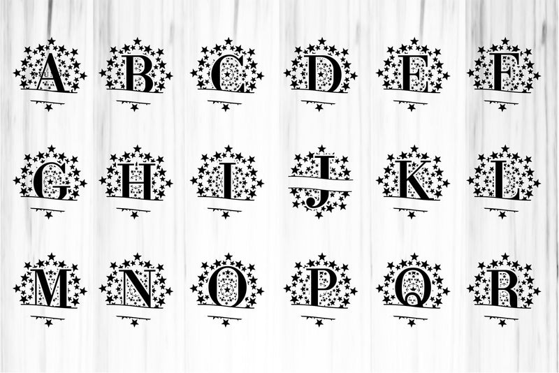 Monogram Split Letters SVG Cut Files Designs, Family Name Sign SVG ...